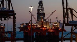 Oil rig out at sea